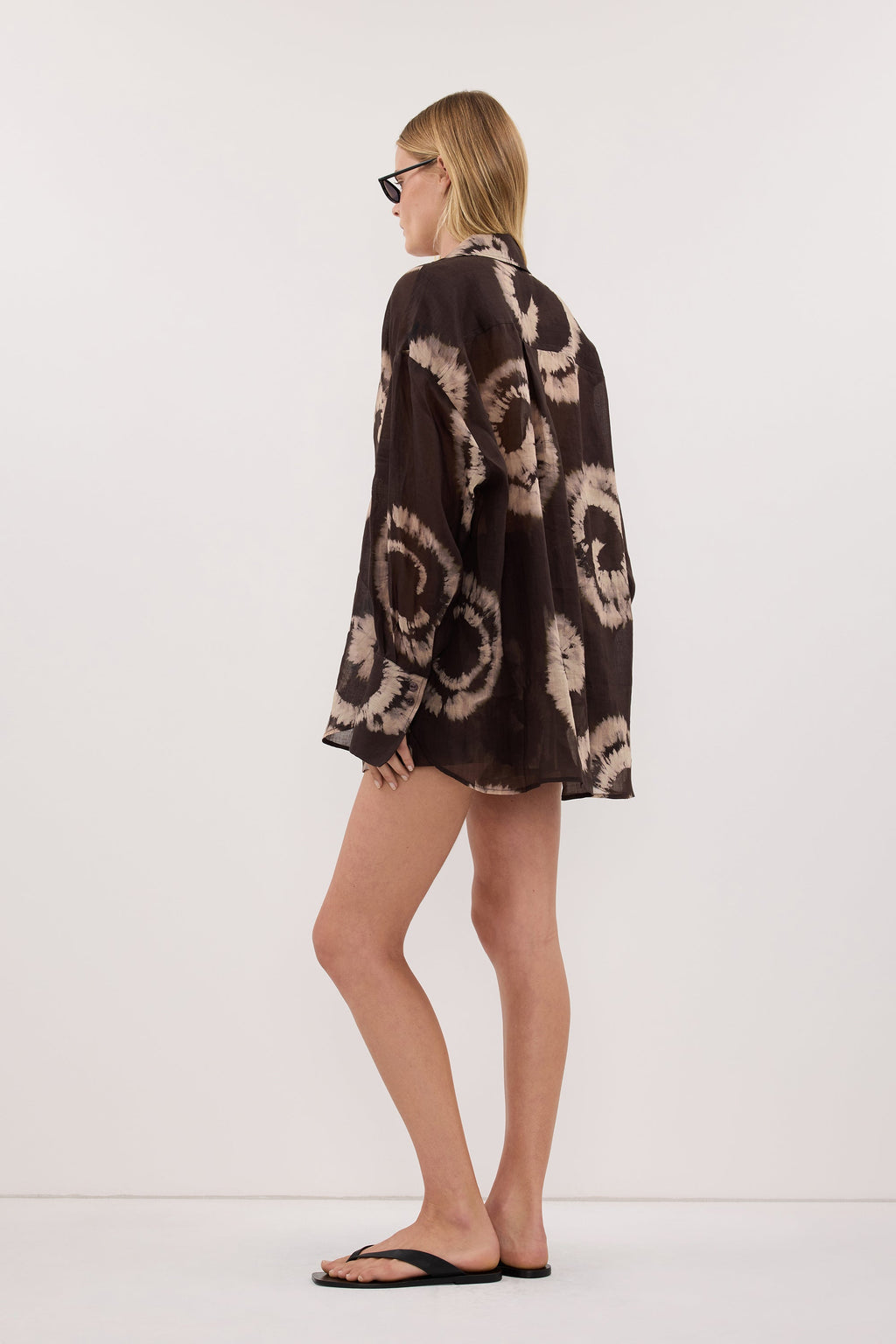 AURA DARK CHOC TIE DYE RAMIE SHORT