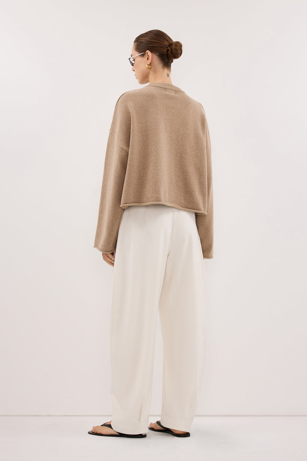ROMY CREAM BARREL LEG TAILORED PANT
