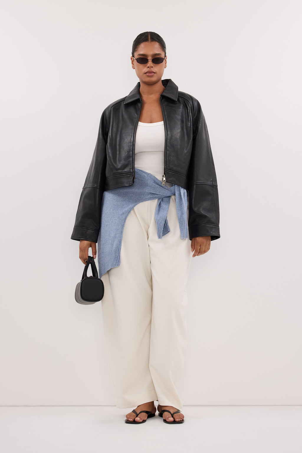 ROMY CREAM BARREL LEG TAILORED PANT