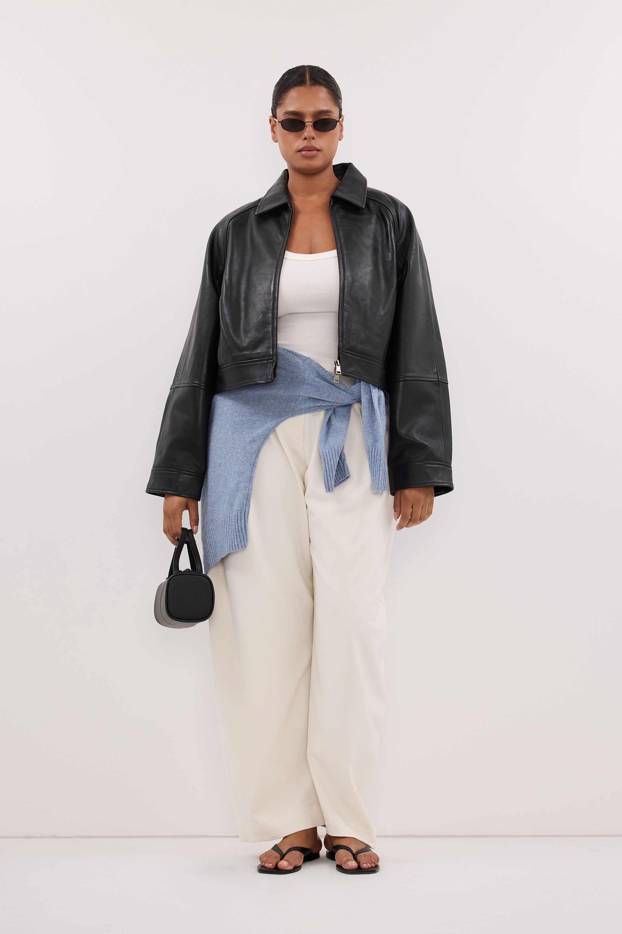 ROMY CREAM BARREL LEG TAILORED PANT