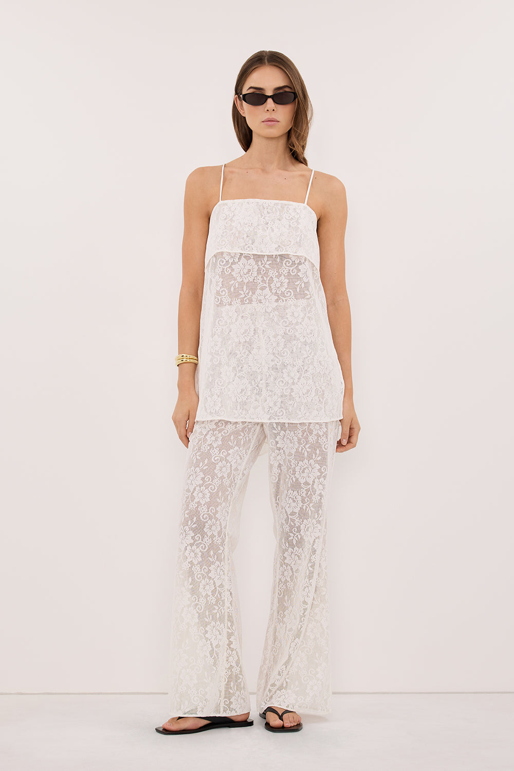 ANYA WHITE LACE PANT