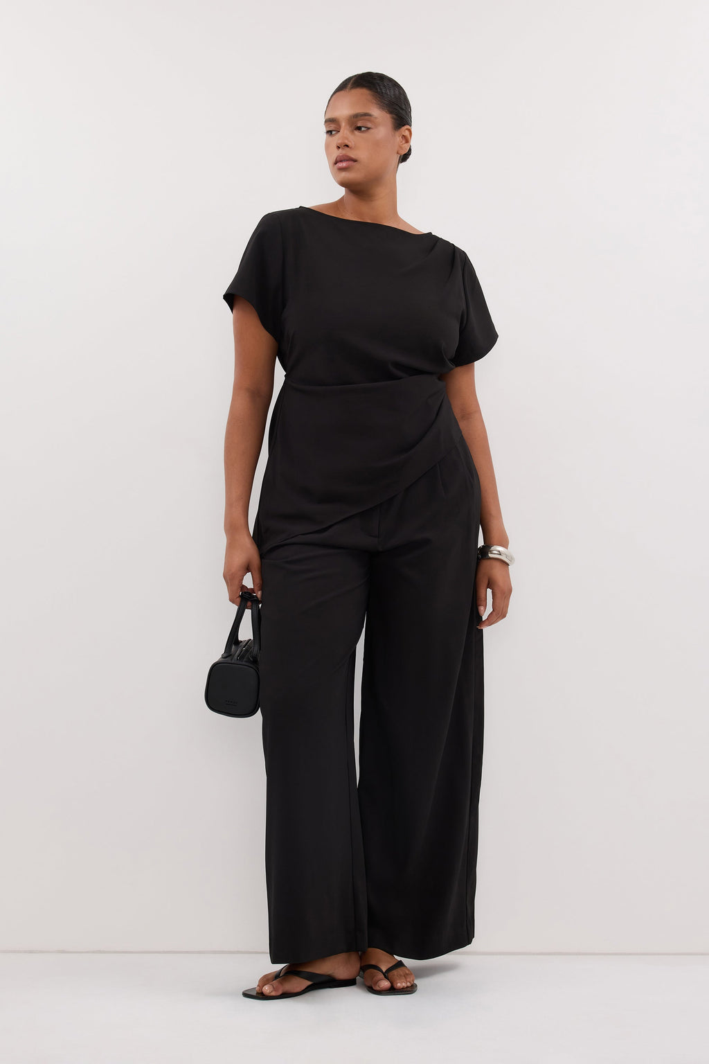PARKER BLACK TAILORED WIDE LEG PANT