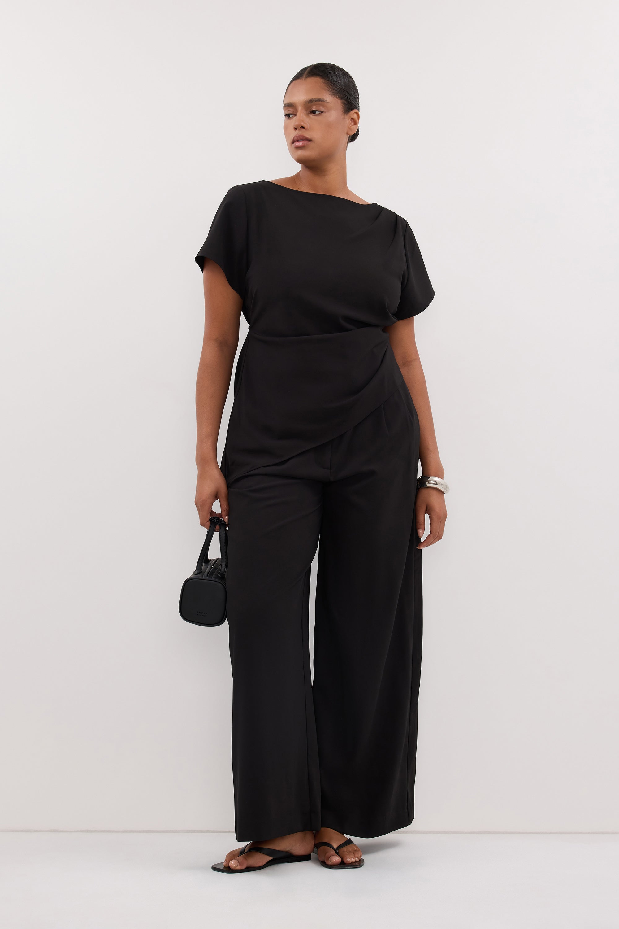 PARKER BLACK TAILORED WIDE LEG PANT
