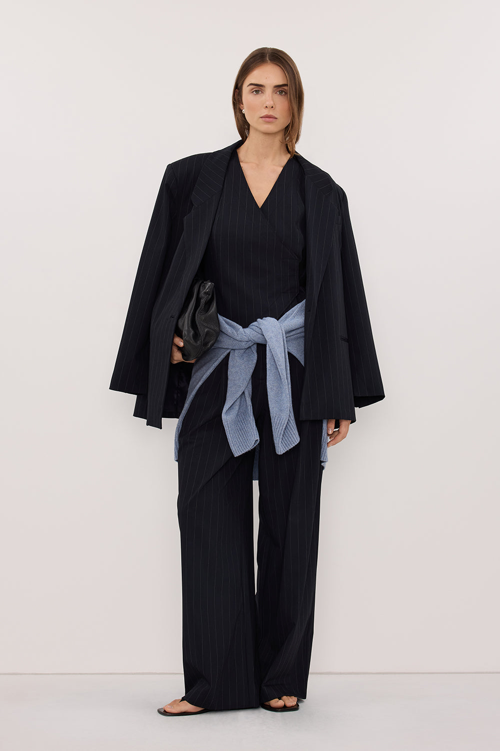 SIAN INK STRIPE TAILORED WIDE PANT