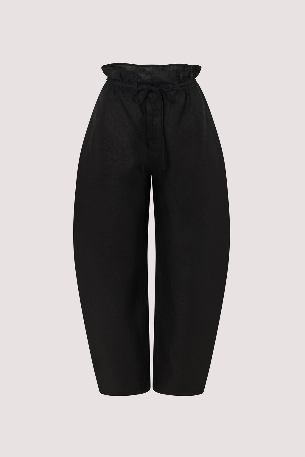 BLAISE BLACK LINEN PAPERBAG PANT