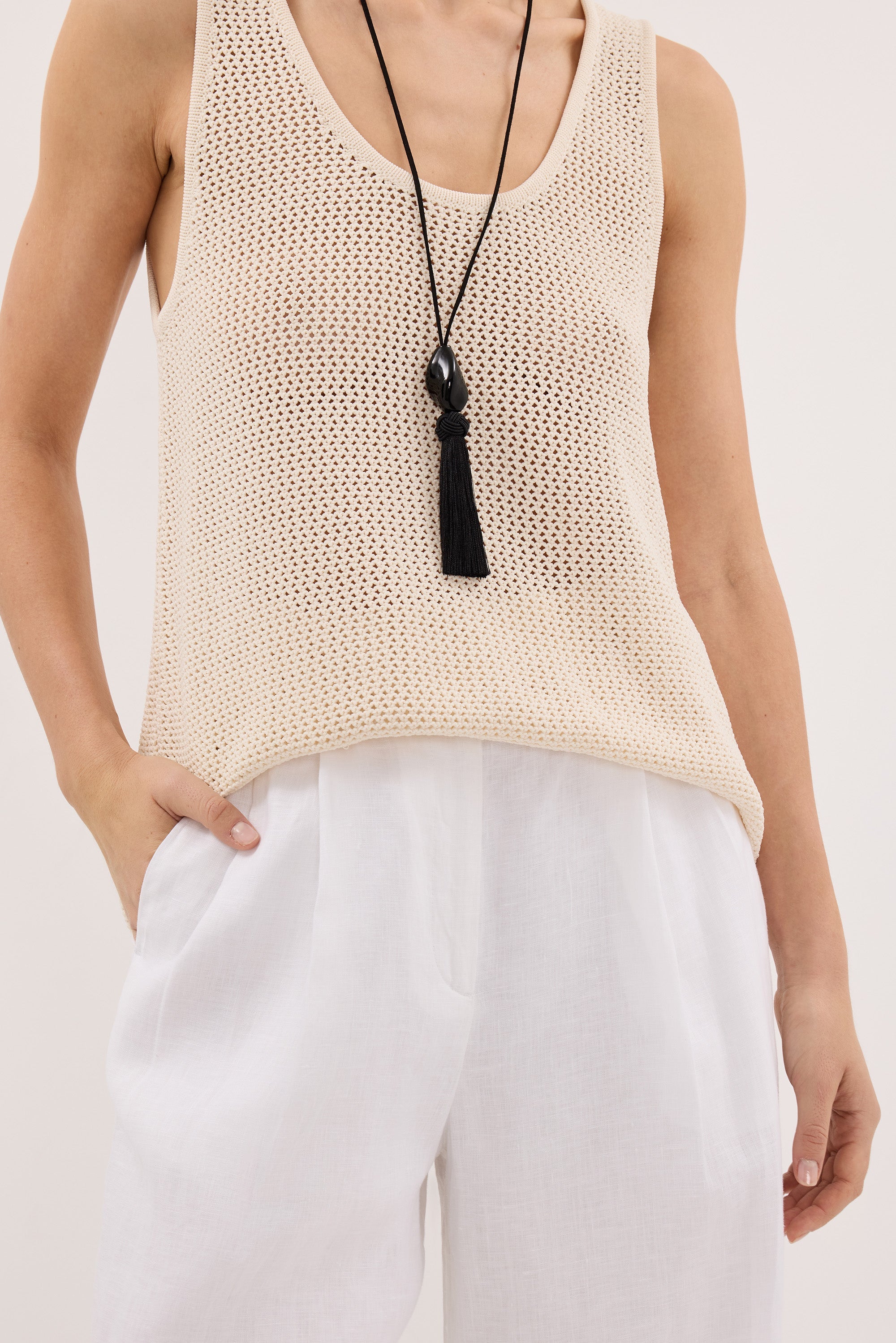 EASTON WHITE WIDE LEG LINEN PANT
