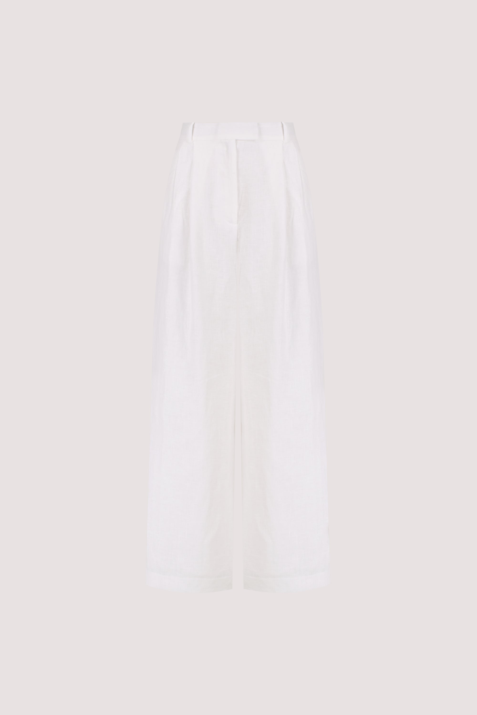 EASTON WHITE WIDE LEG LINEN PANT