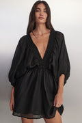 BRIELLE BLACK RAMIE MINI DRESS