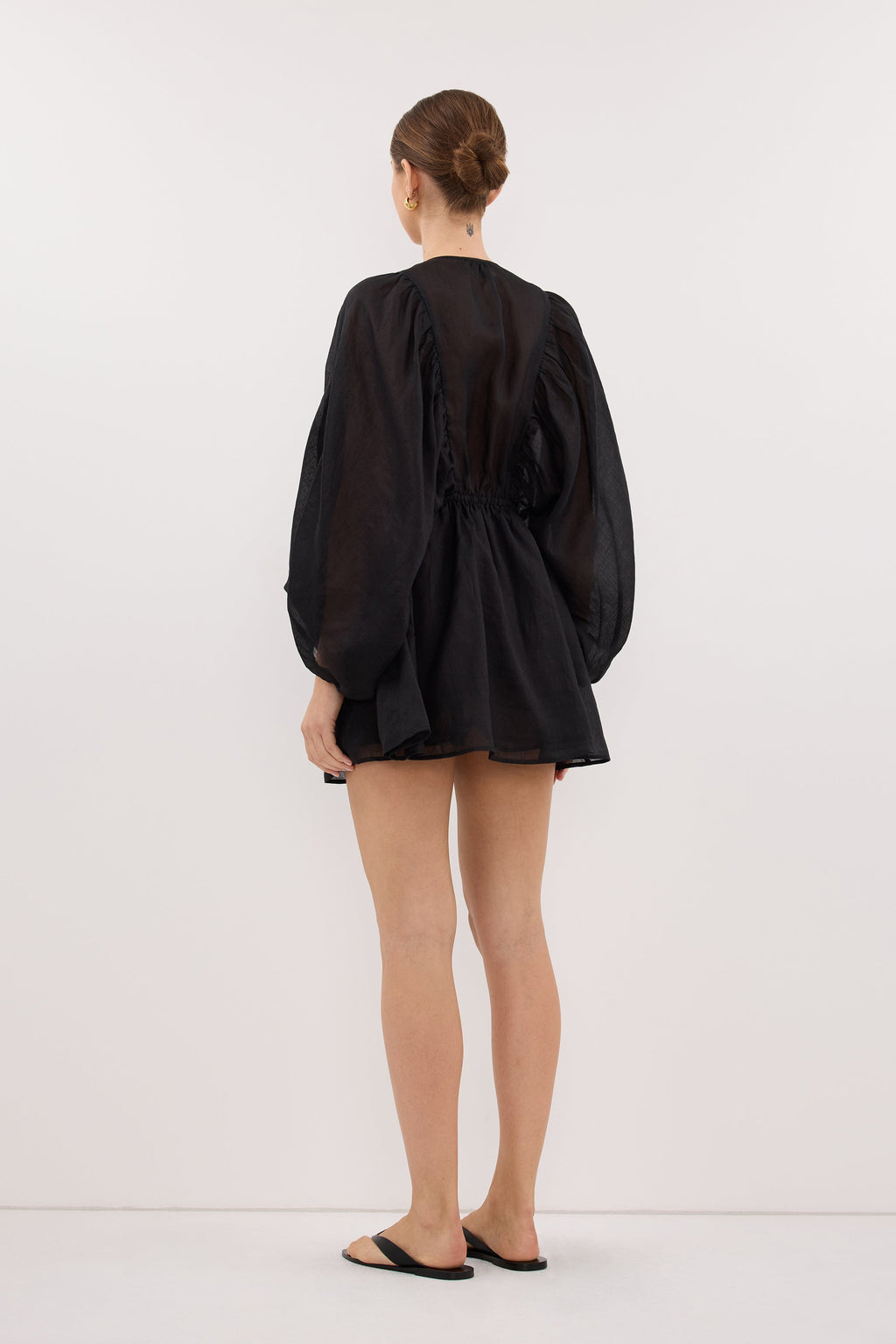 BRIELLE BLACK RAMIE MINI DRESS