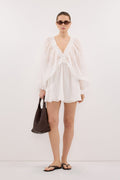BRIELLE WHITE RAMIE MINI DRESS
