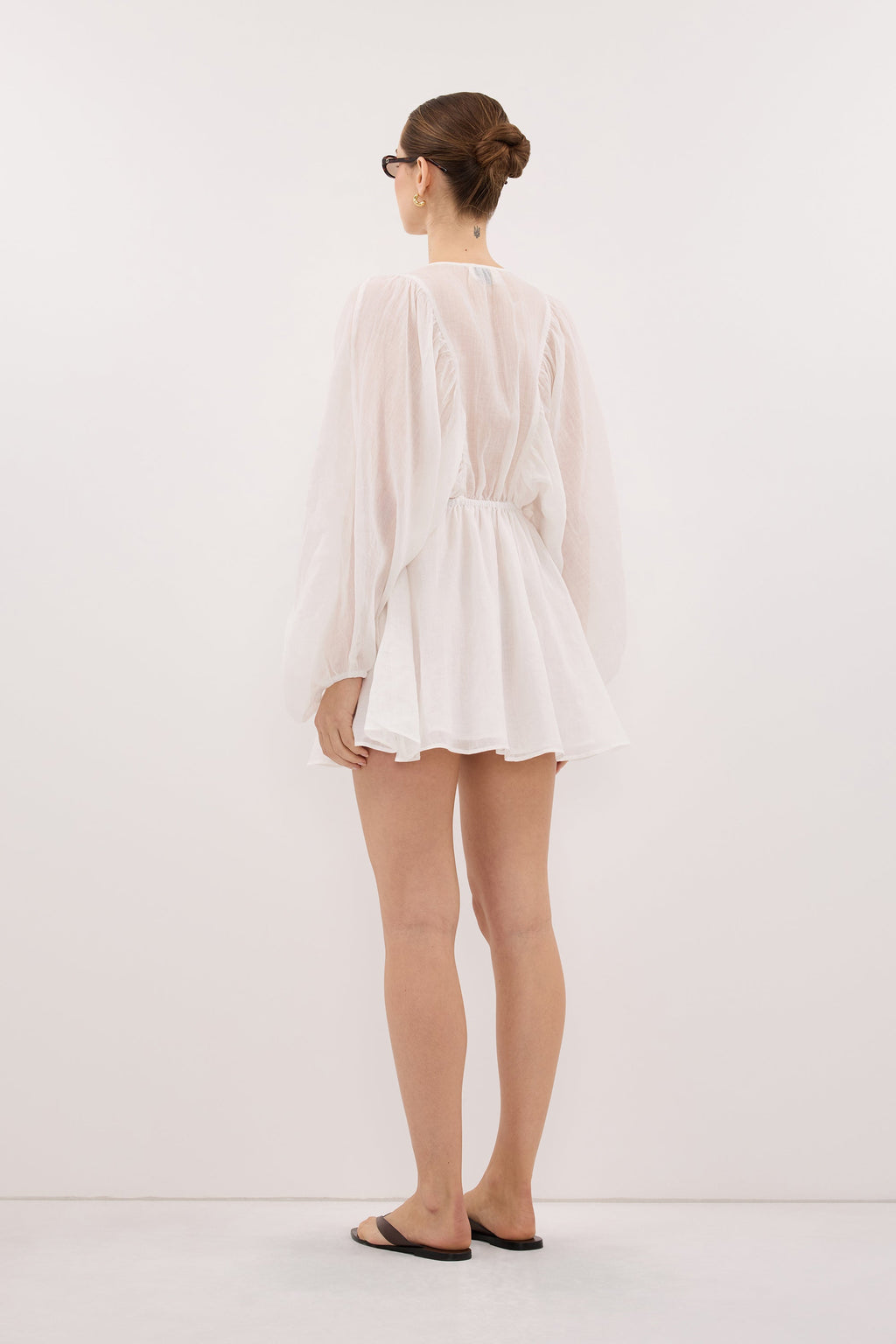 BRIELLE WHITE RAMIE MINI DRESS