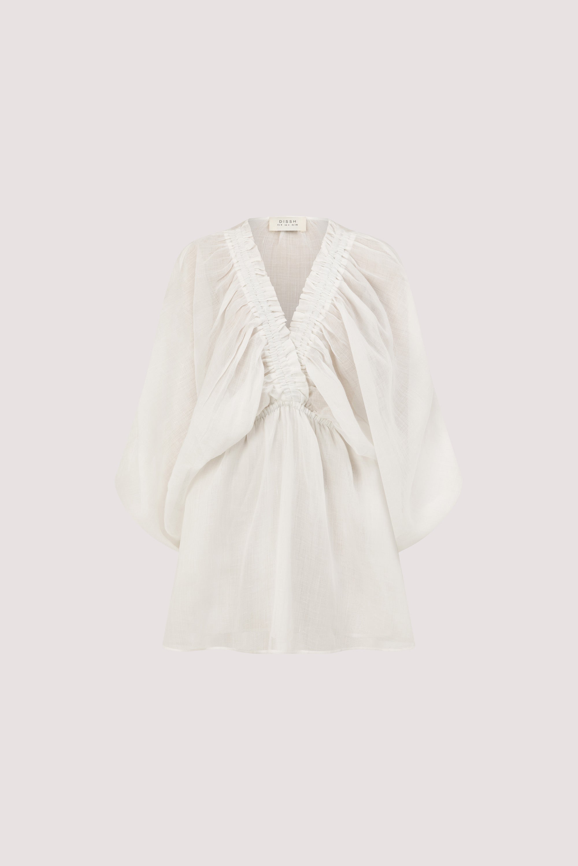 BRIELLE WHITE RAMIE MINI DRESS