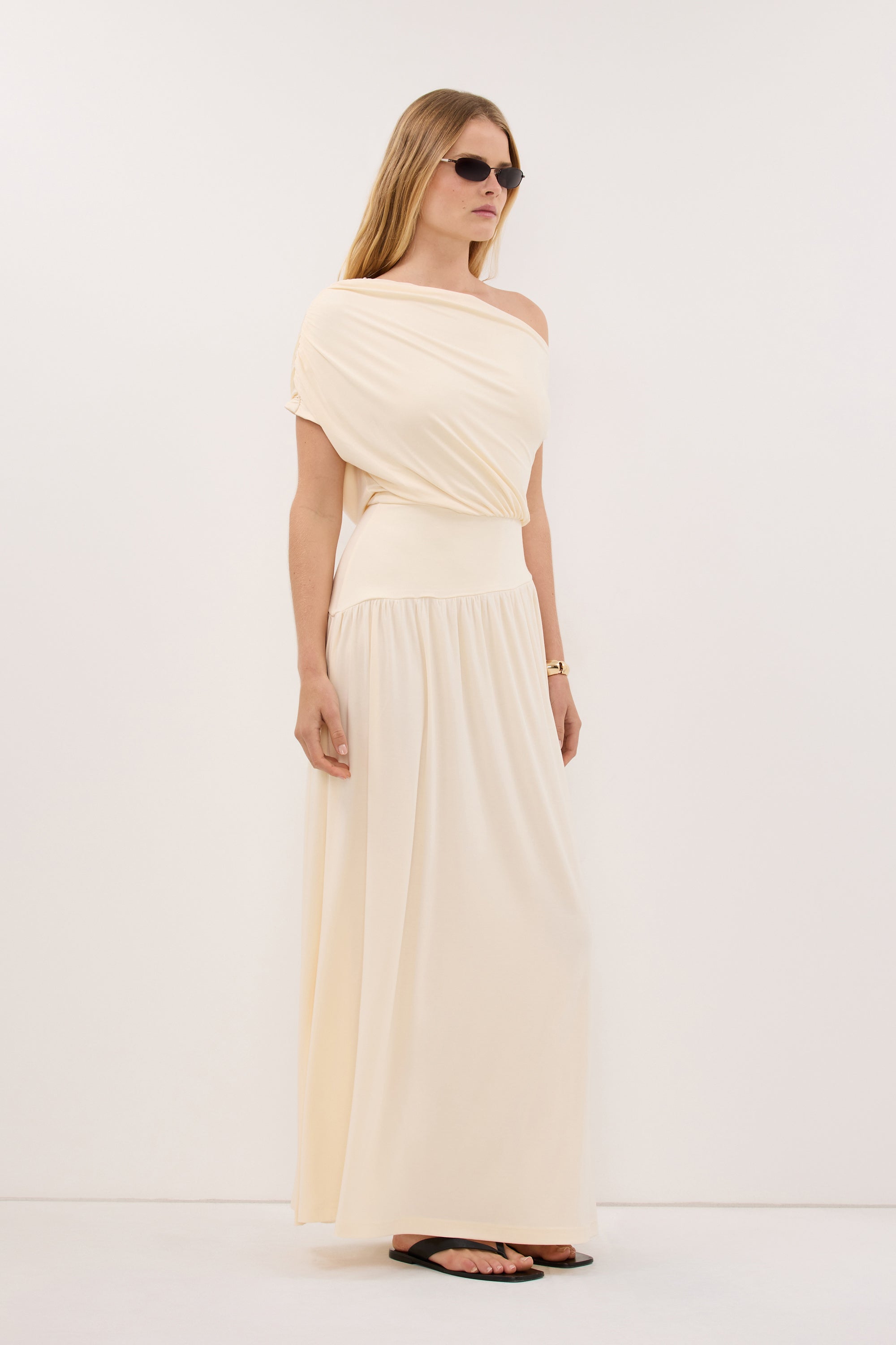 ELSIE BUTTER MODAL ASYM MAXI DRESS
