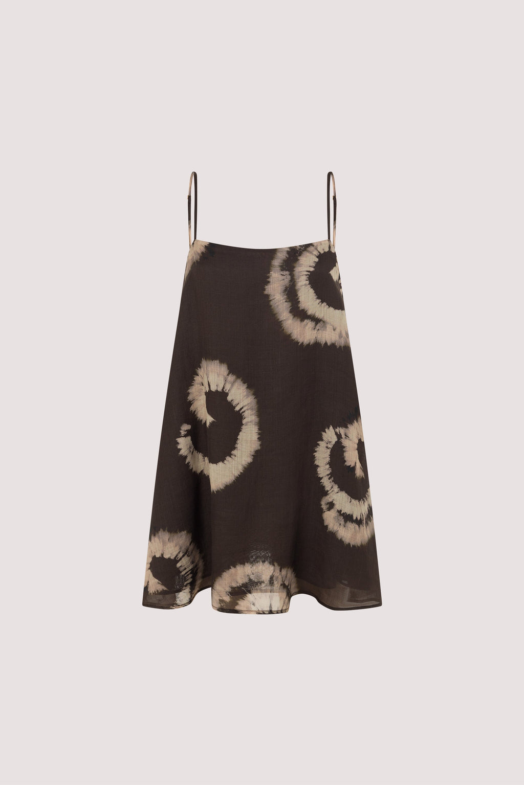 AURA DARK CHOC TIE DYE RAMIE MINI DRESS