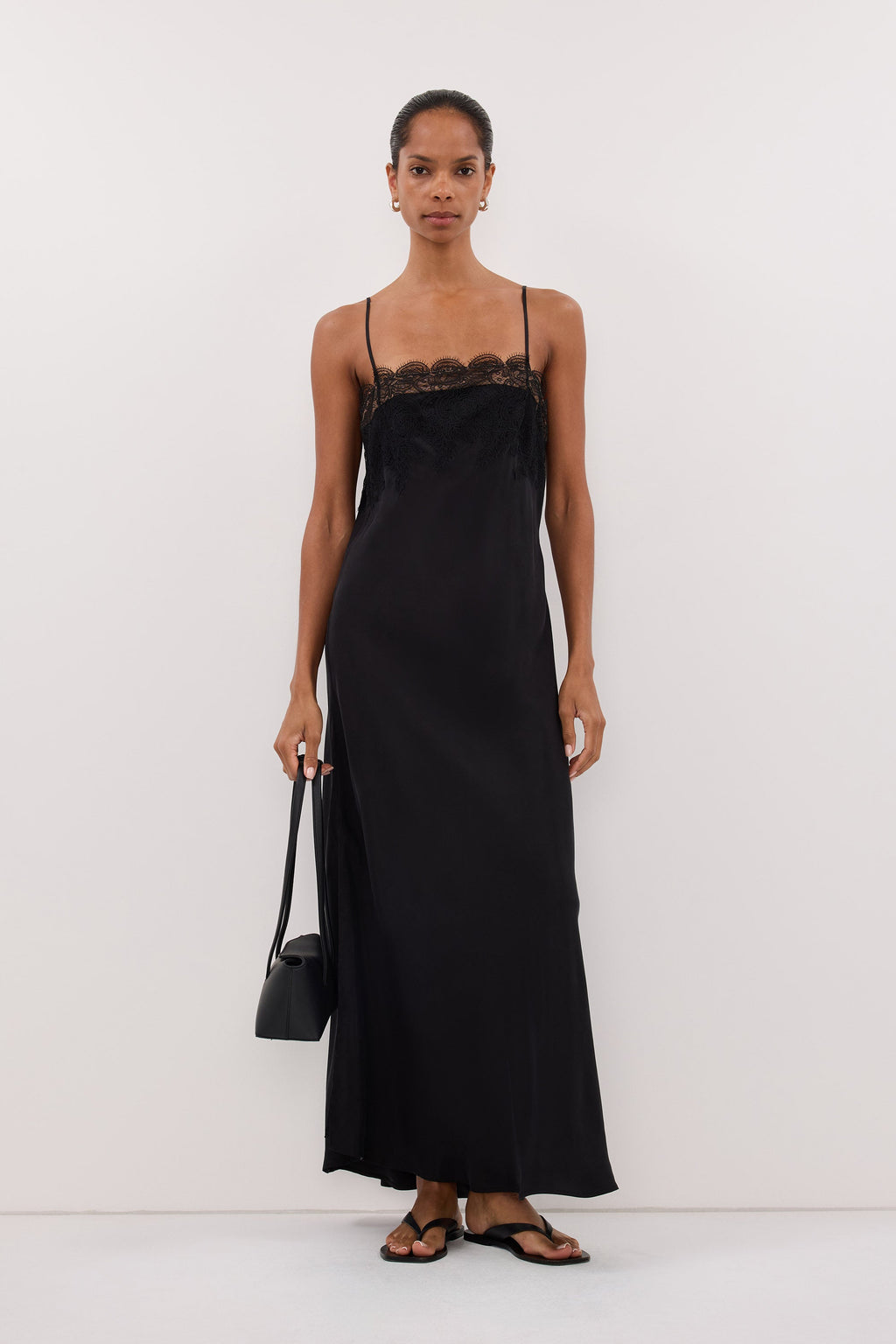 MINA BLACK CUPRO LACE DRESS