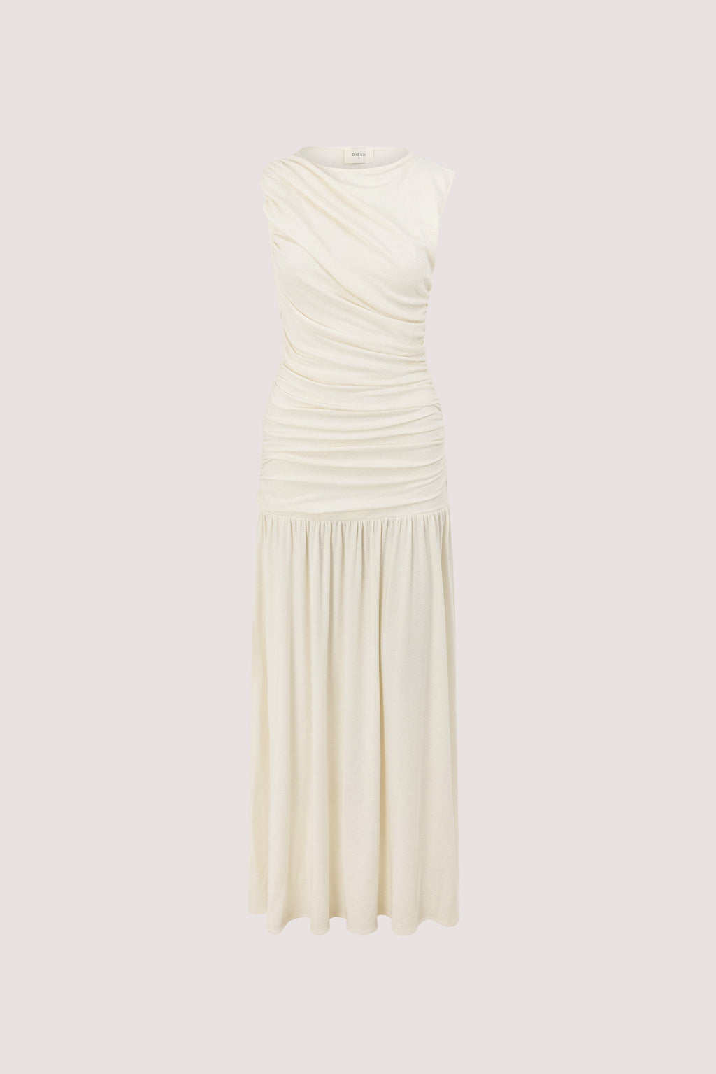 LOLA CREAM RUCHED MAXI DRESS