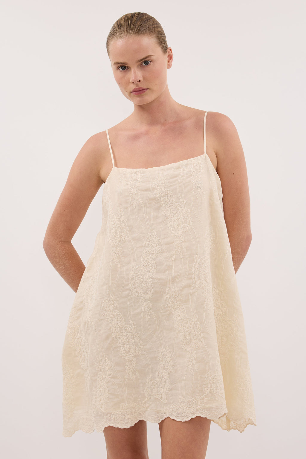 CORDELIA SANDSTONE RAMIE MINI DRESS