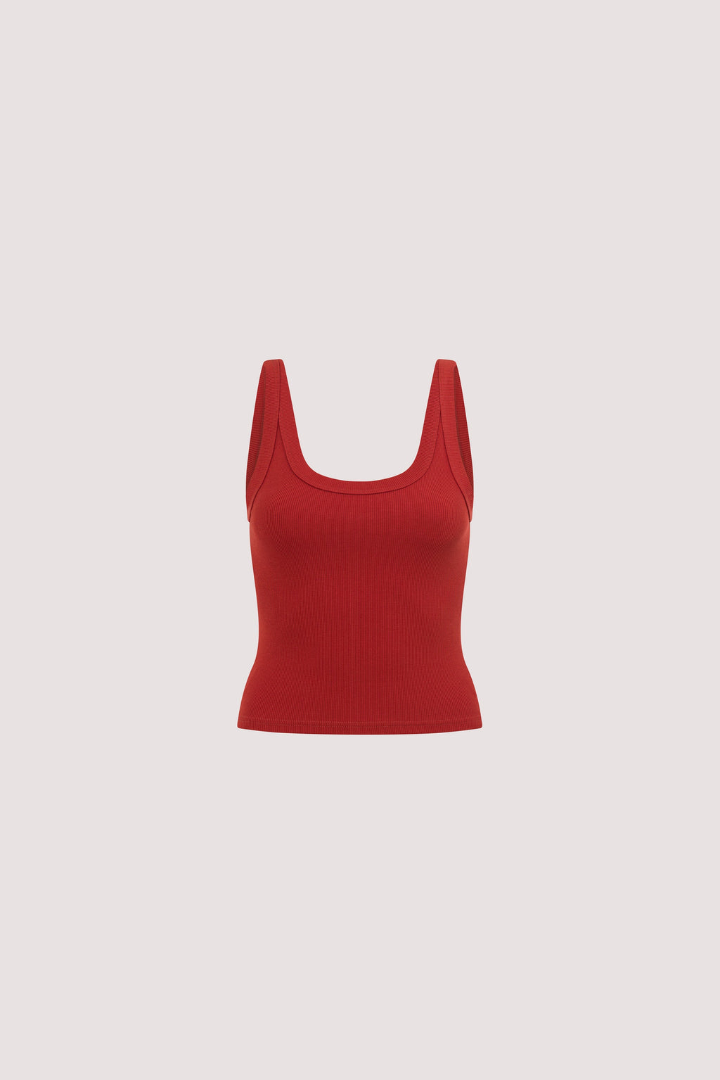PHOEBE BURNT RED SCOOP NECK TANK