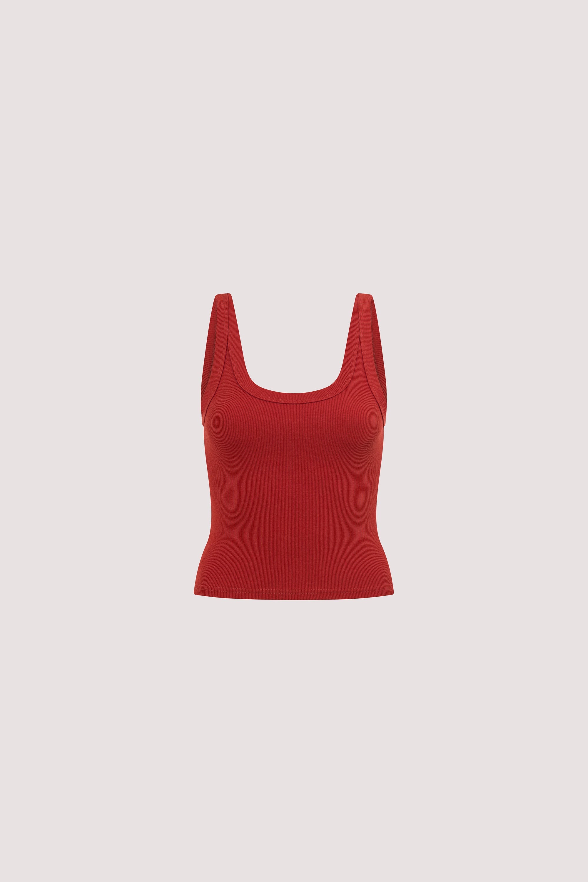 PHOEBE BURNT RED SCOOP NECK TANK