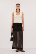 YASMIN STRAW SLEEVELESS KNIT TANK TOP