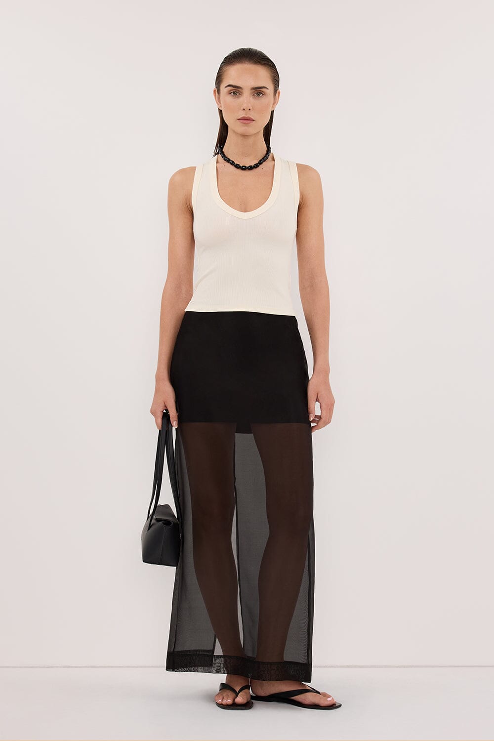 YASMIN STRAW SLEEVELESS KNIT TANK TOP