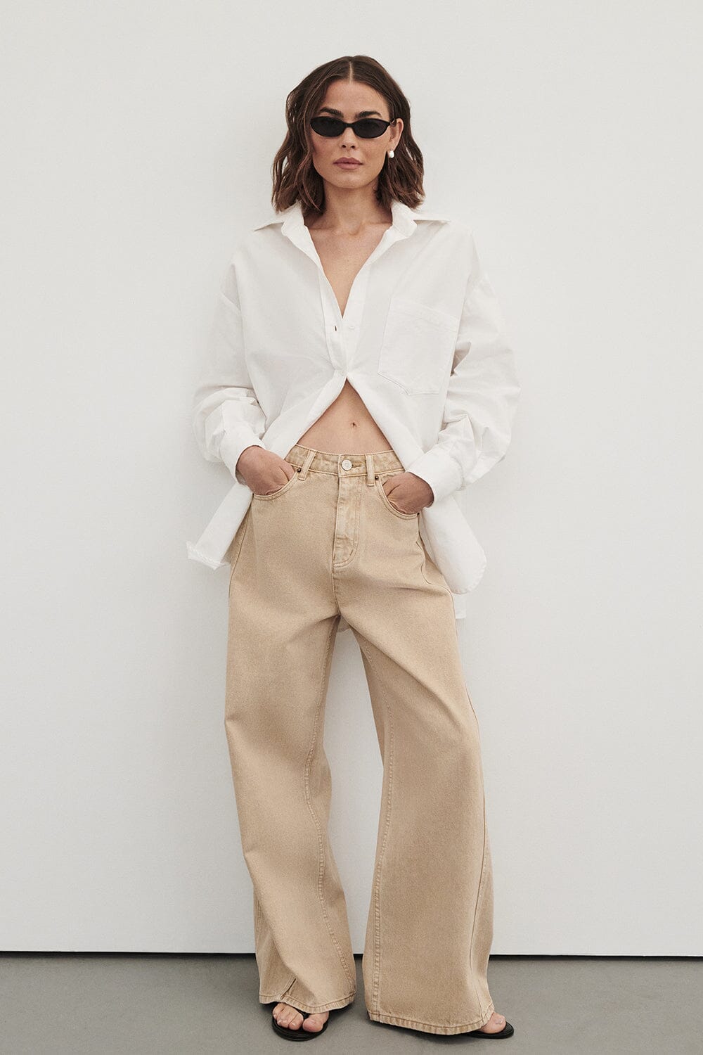 DREW BUFF WIDE LEG DENIM JEAN