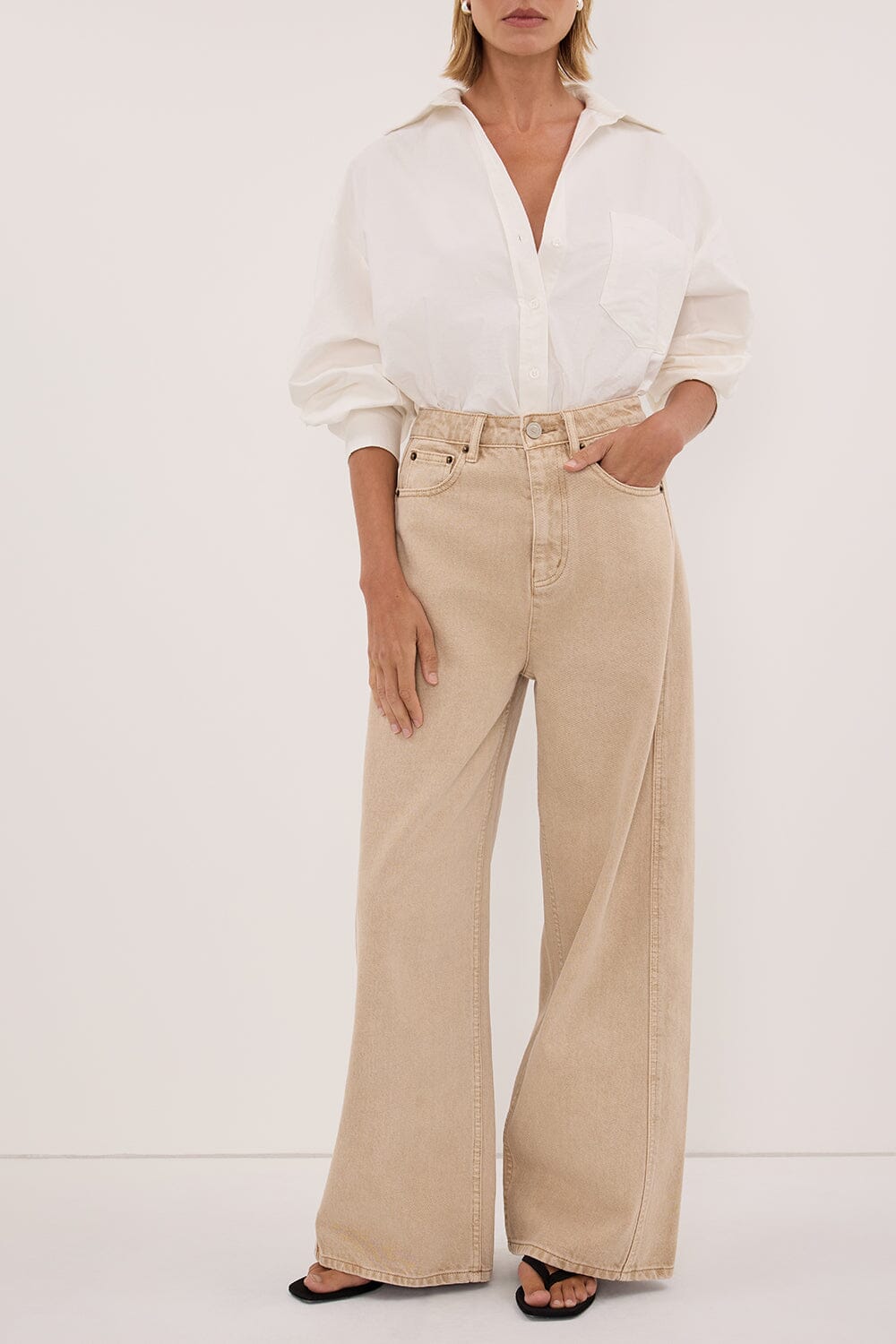 DREW BUFF WIDE LEG DENIM JEAN