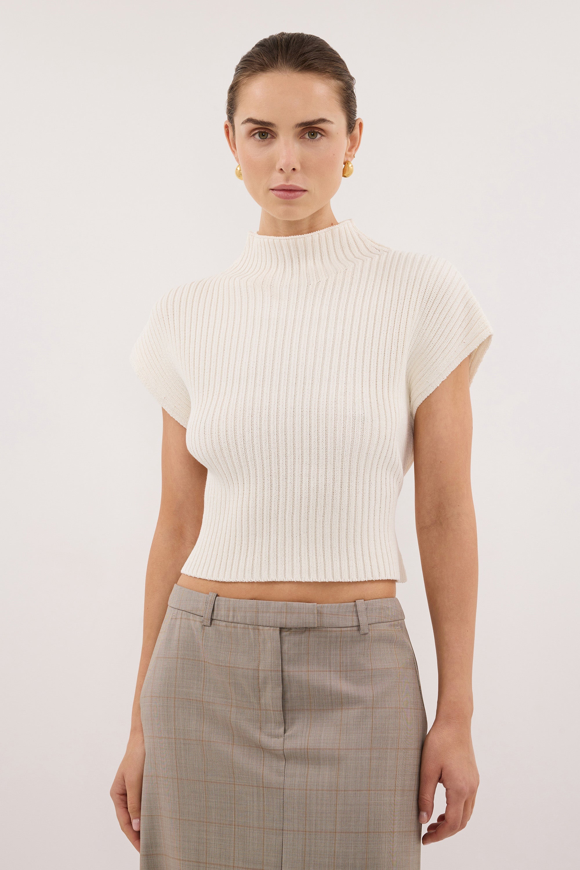 DELLA OFF WHITE KNIT TOP