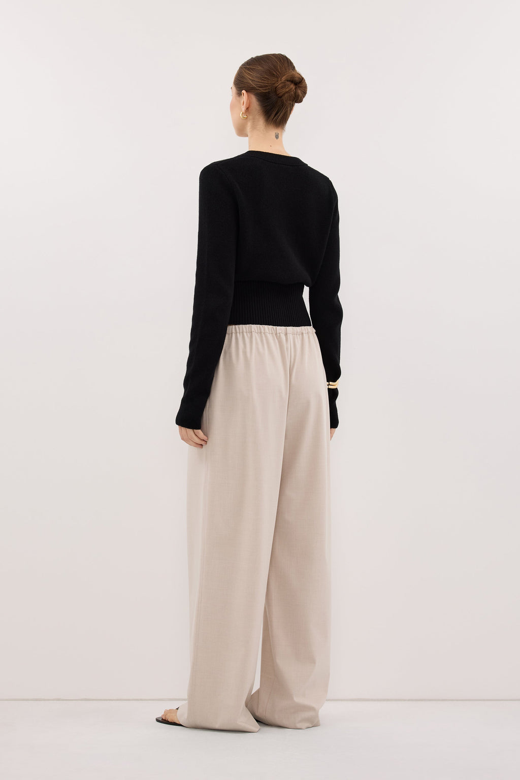 IRIS BLACK CREW KNIT CARDIGAN