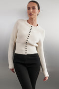 IRIS IVORY CREW KNIT CARDIGAN