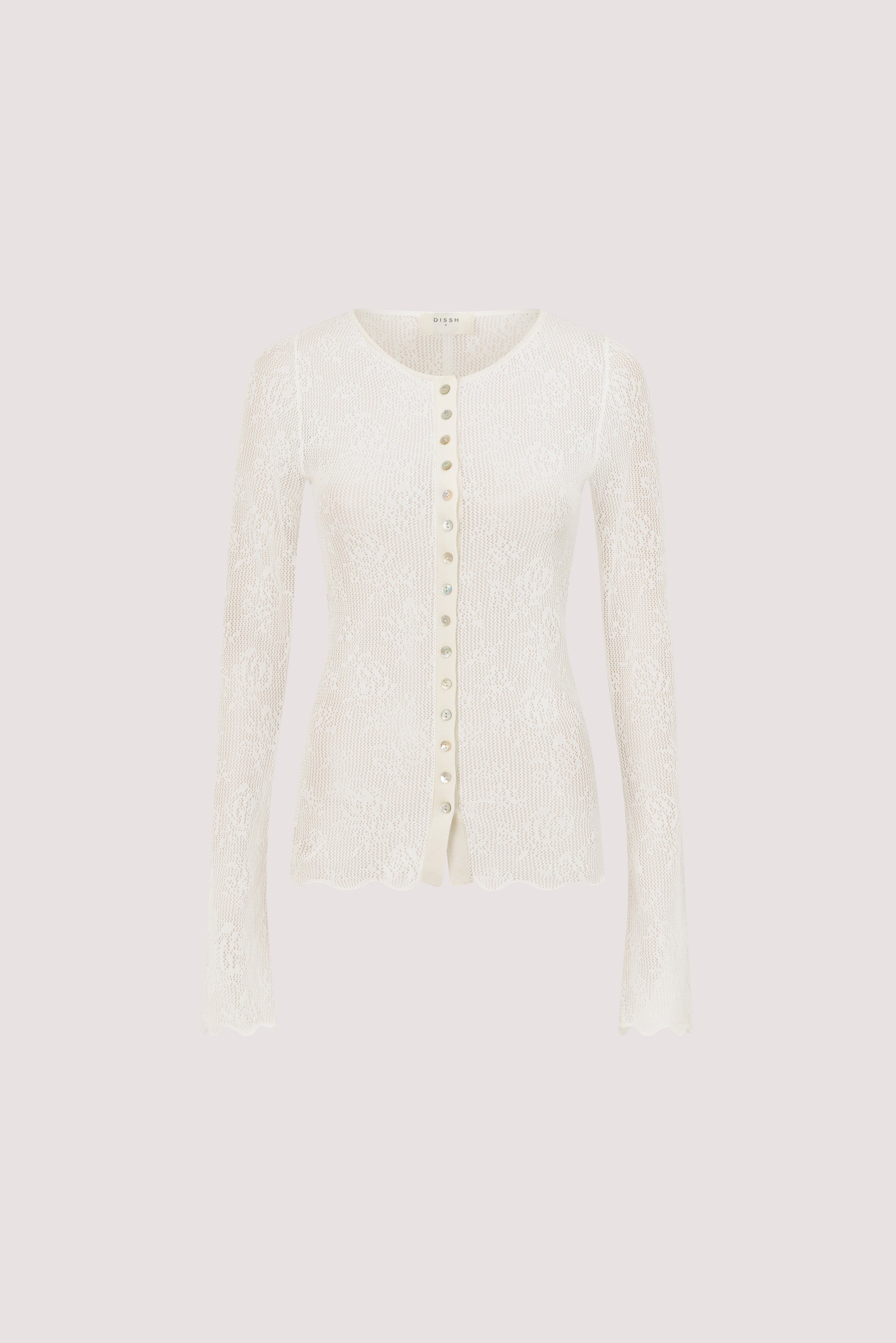 DELIA OFF WHITE LACE BUTTON TOP