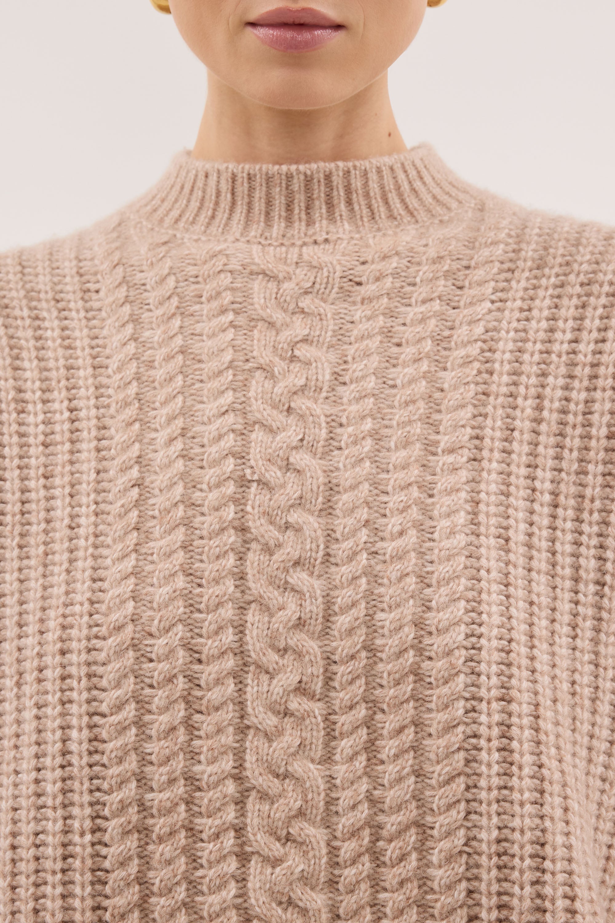 JOLIE OAT CABLE KNIT SWEATER