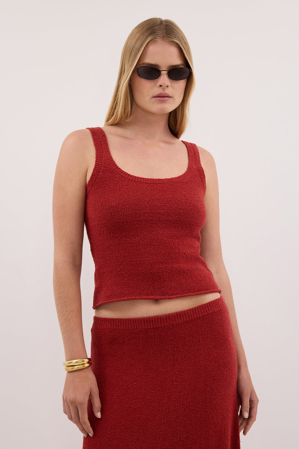 HARRIET BURNT RED KNIT TANK