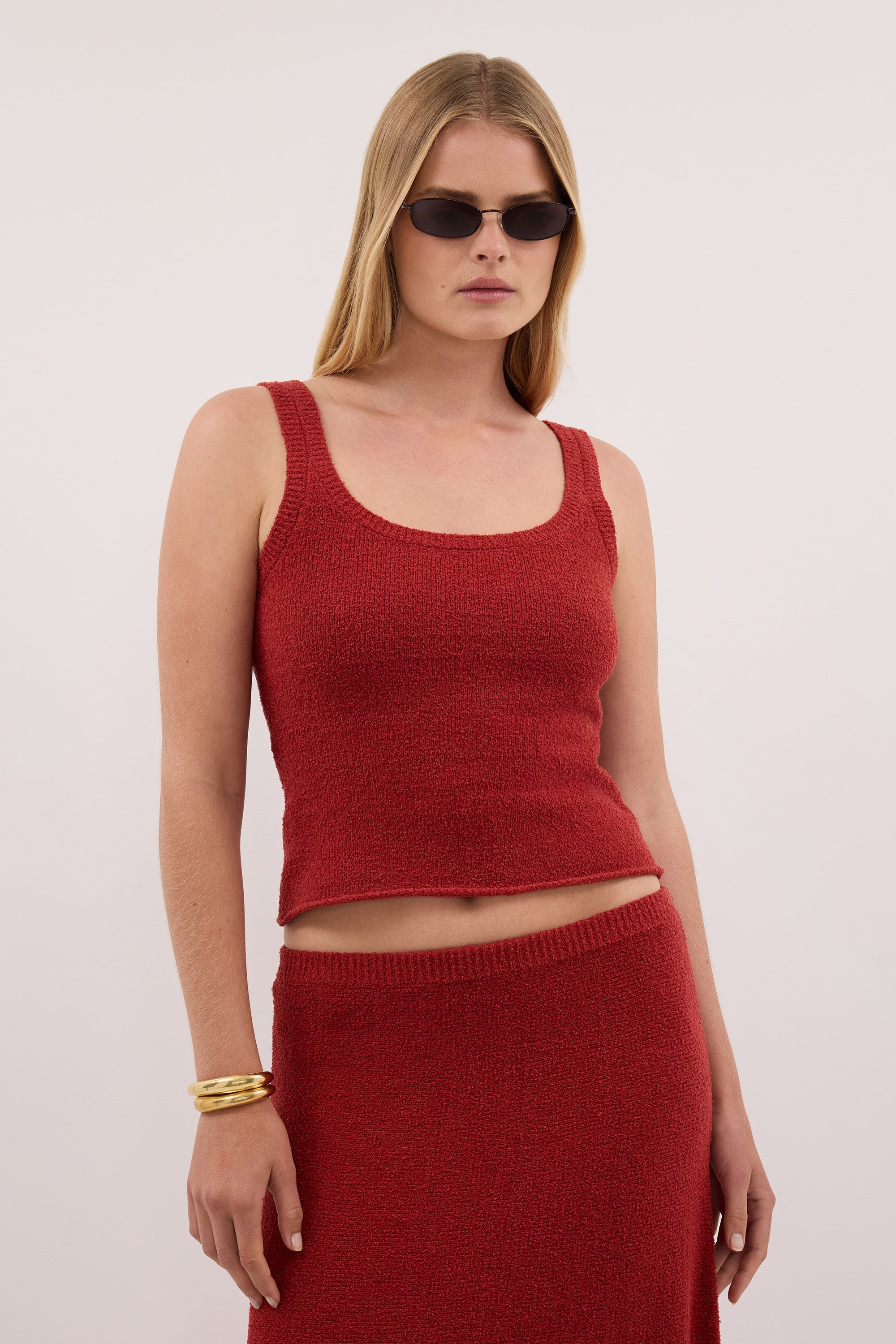 HARRIET BURNT RED KNIT TANK