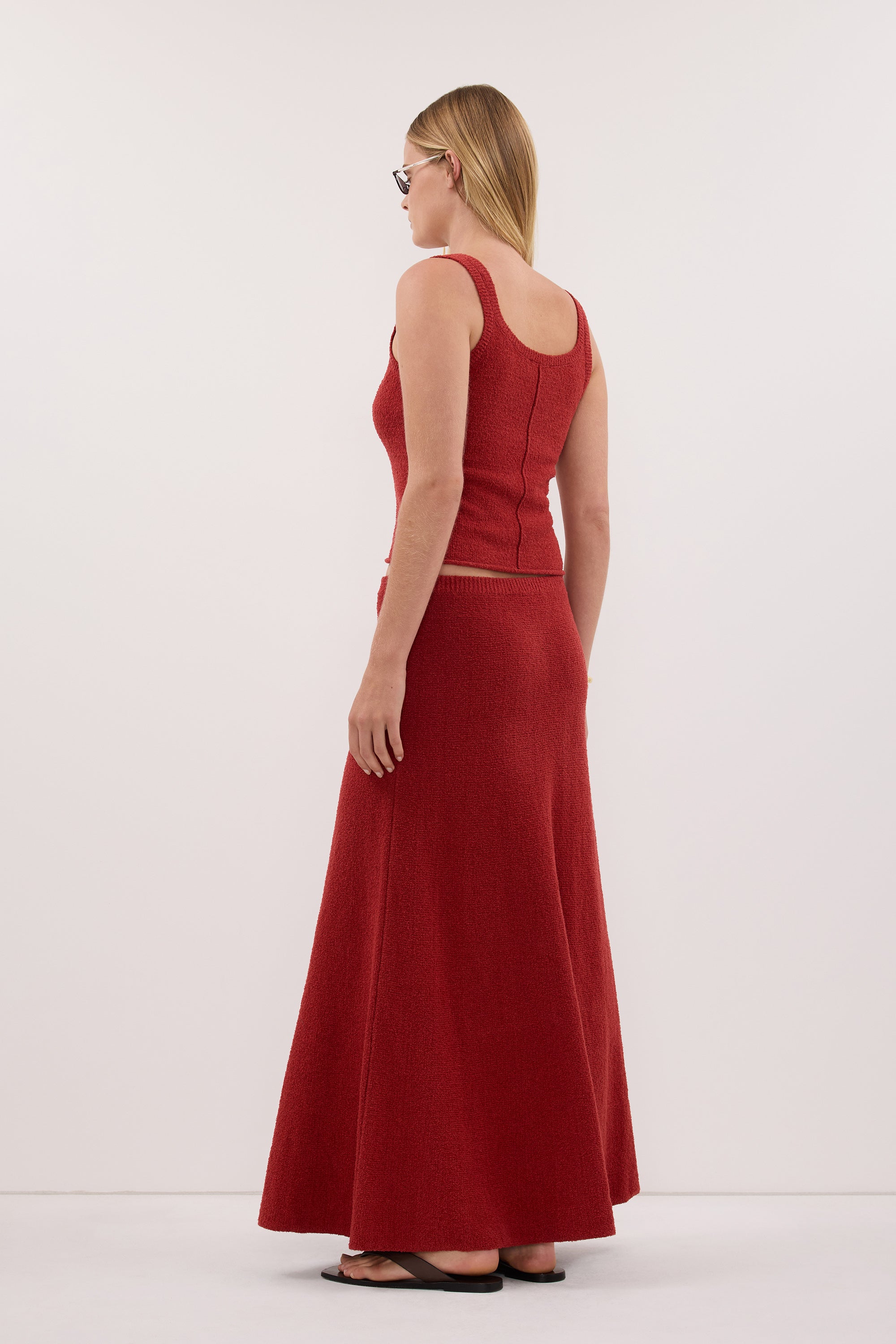 HARRIET BURNT RED KNIT TANK