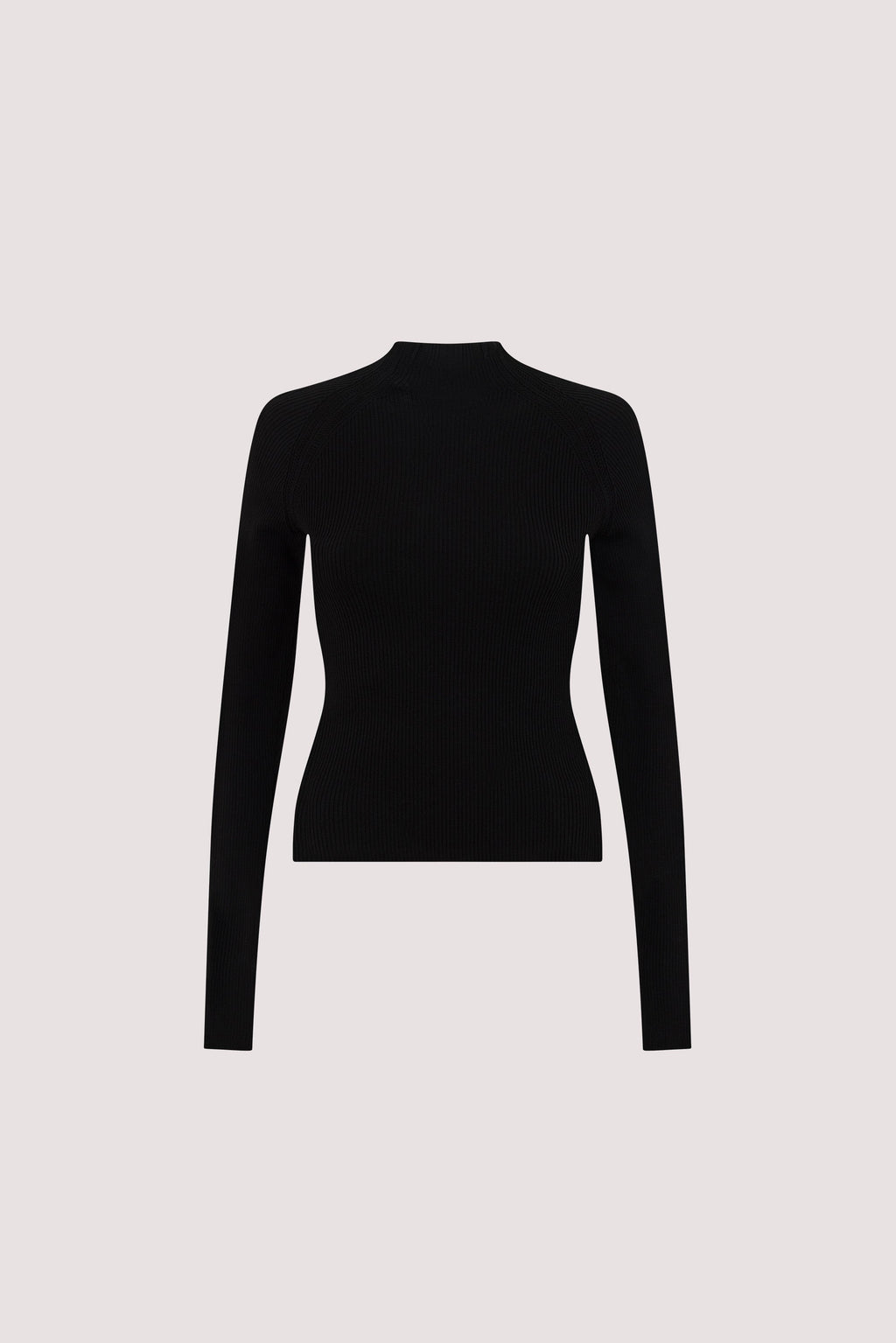 ANGEL BLACK RAGLAN FUNNEL NECK TOP