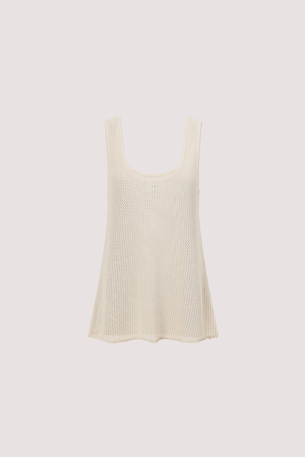 NALIA NATURAL OPEN KNIT SCOOP TANK