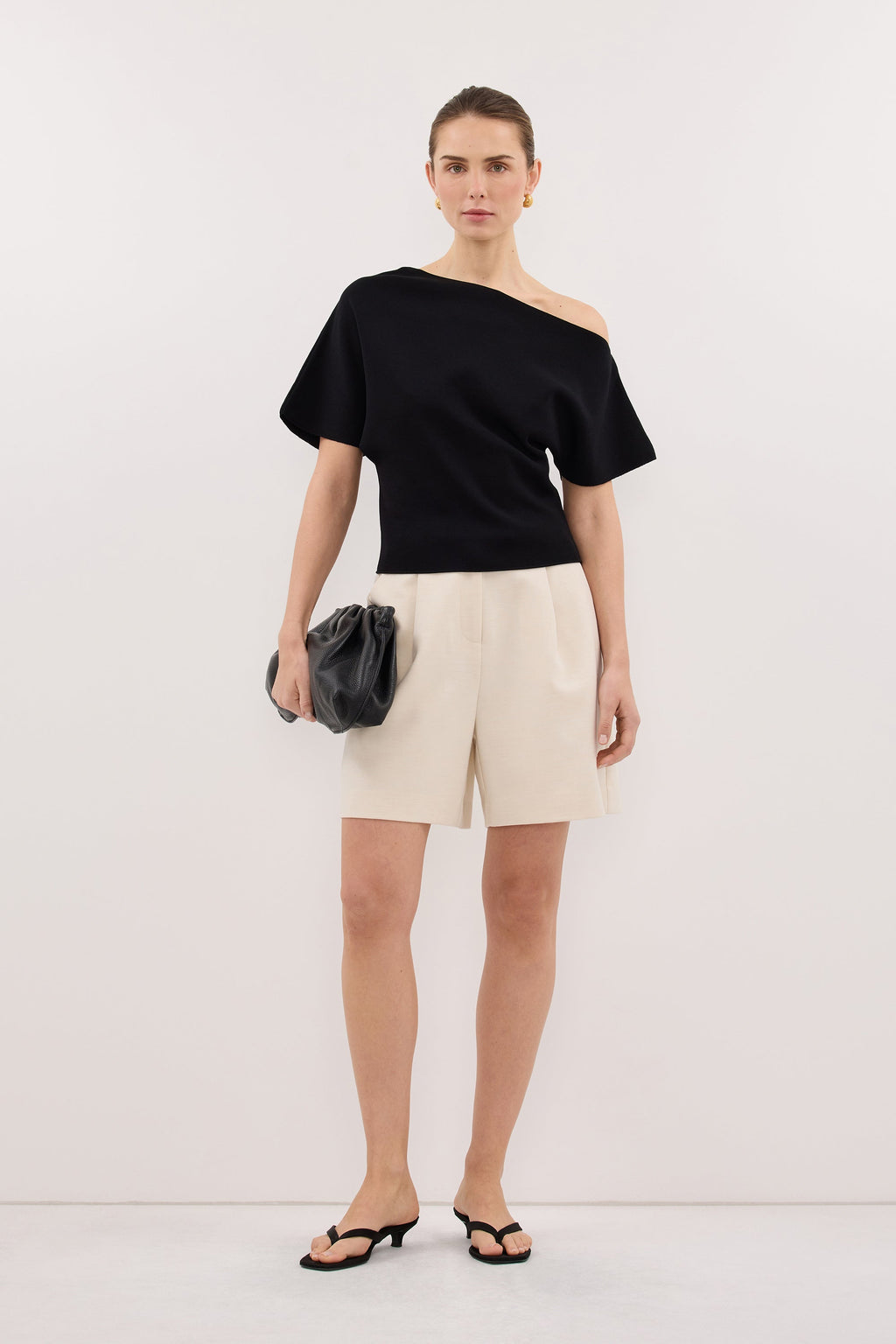 SCARLETT BLACK ASYM KNIT TOP