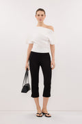 SCARLETT OFF WHITE ASYM KNIT TOP