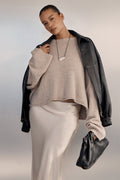 ADELINE OAT MARLE CASHMERE BLEND KNIT JUMPER