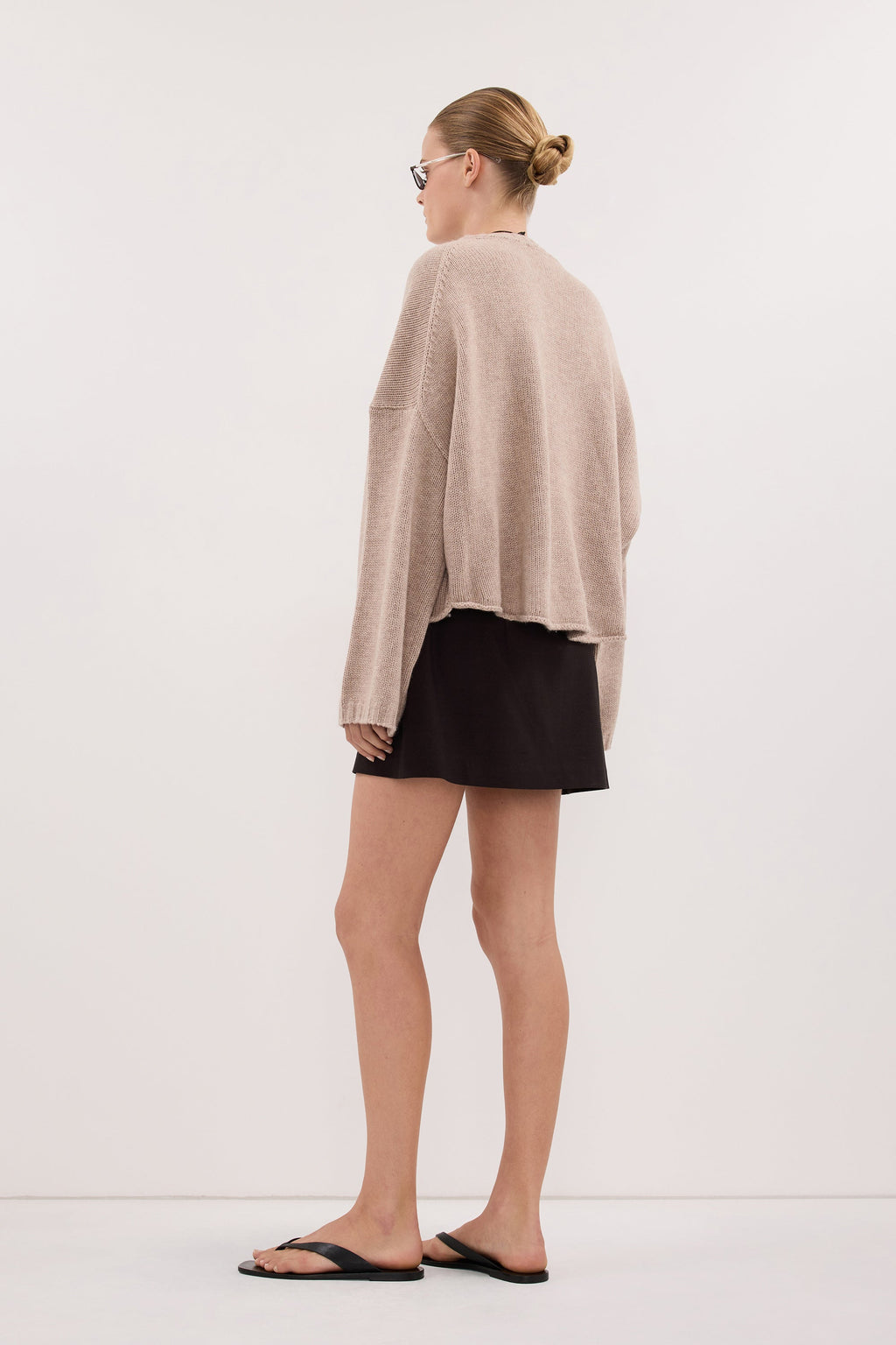 ADELINE OAT MARLE CASHMERE BLEND KNIT JUMPER