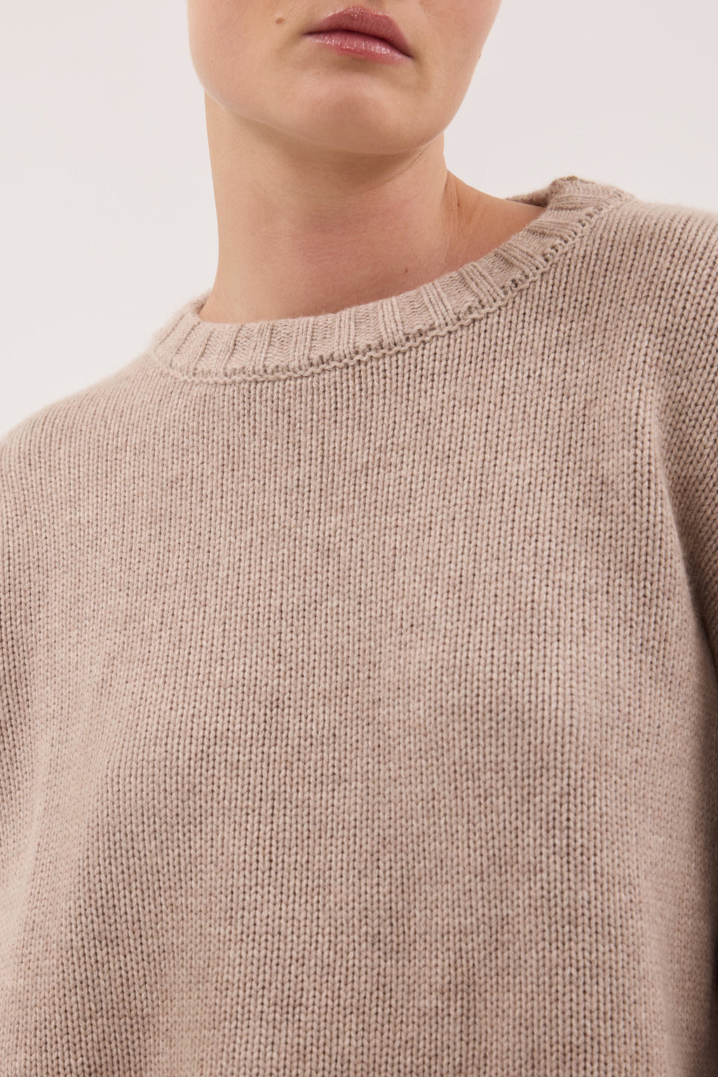 ADELINE OAT MARLE CASHMERE BLEND KNIT JUMPER