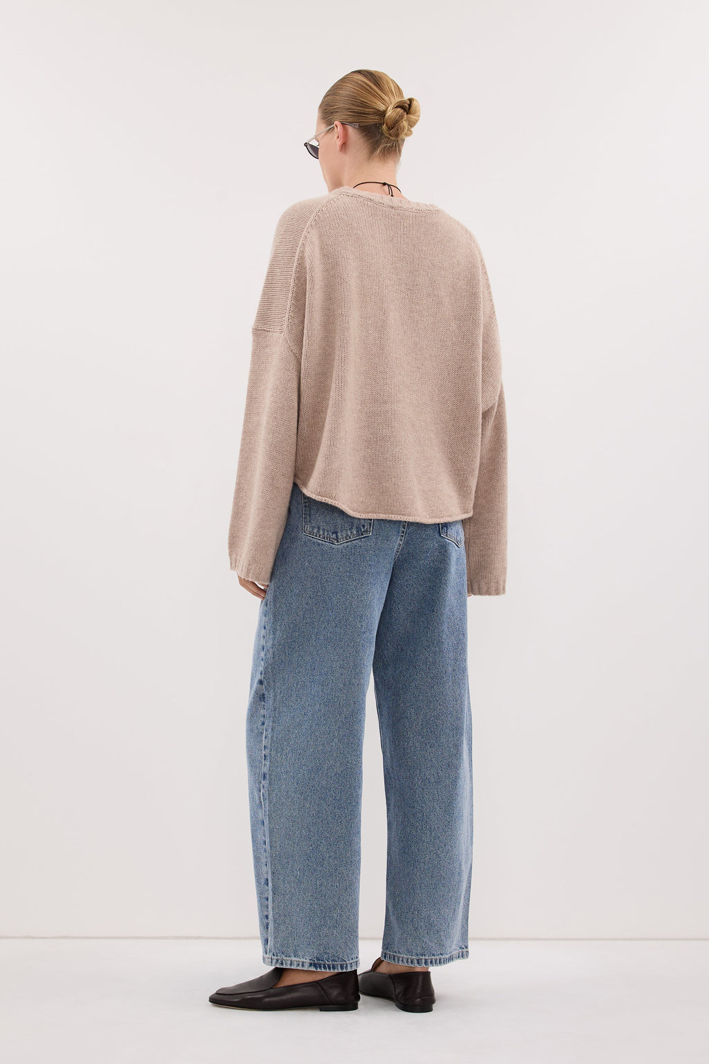 ADELINE OAT MARLE CASHMERE BLEND KNIT JUMPER
