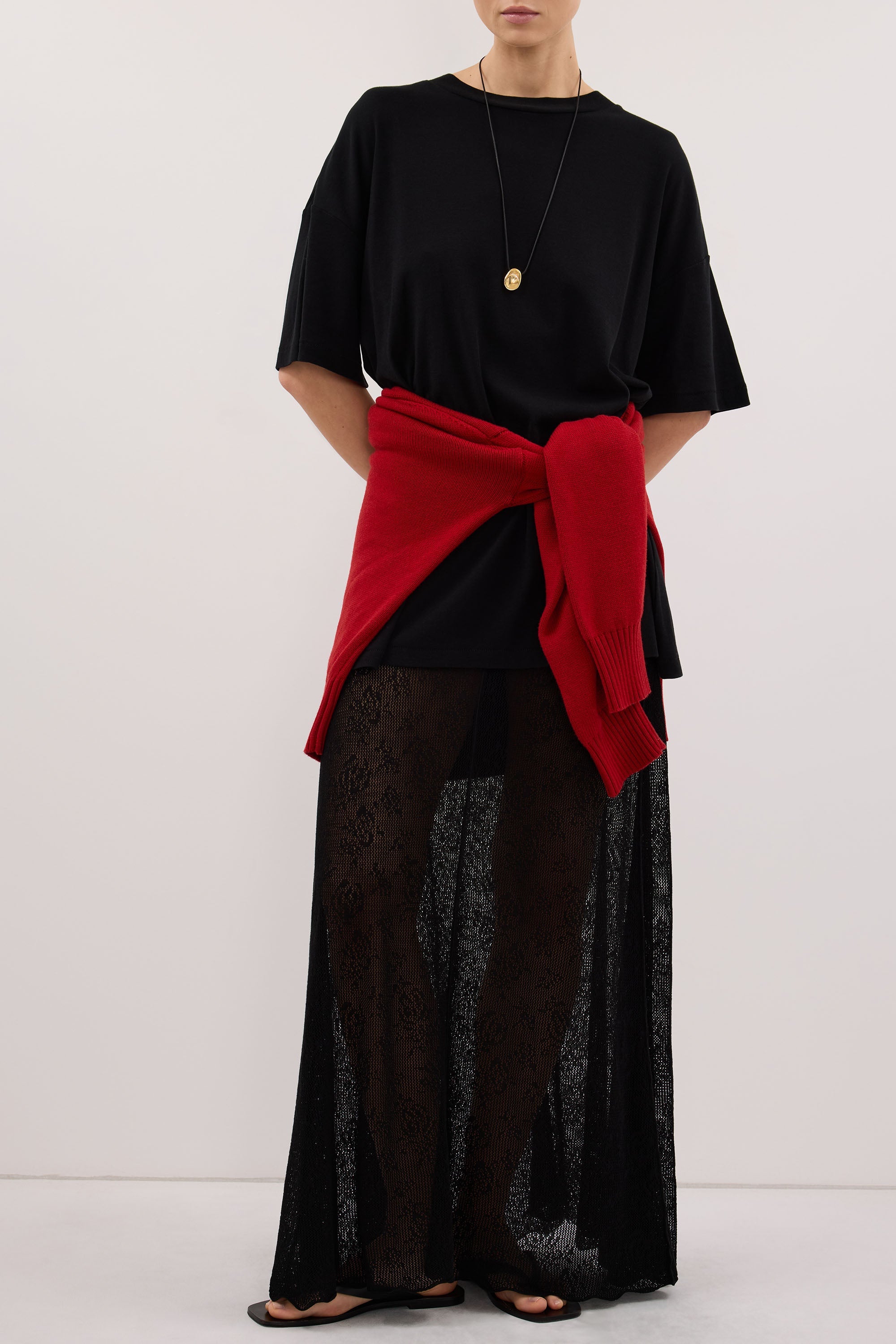 DELIA BLACK LACE MAXI SKIRT