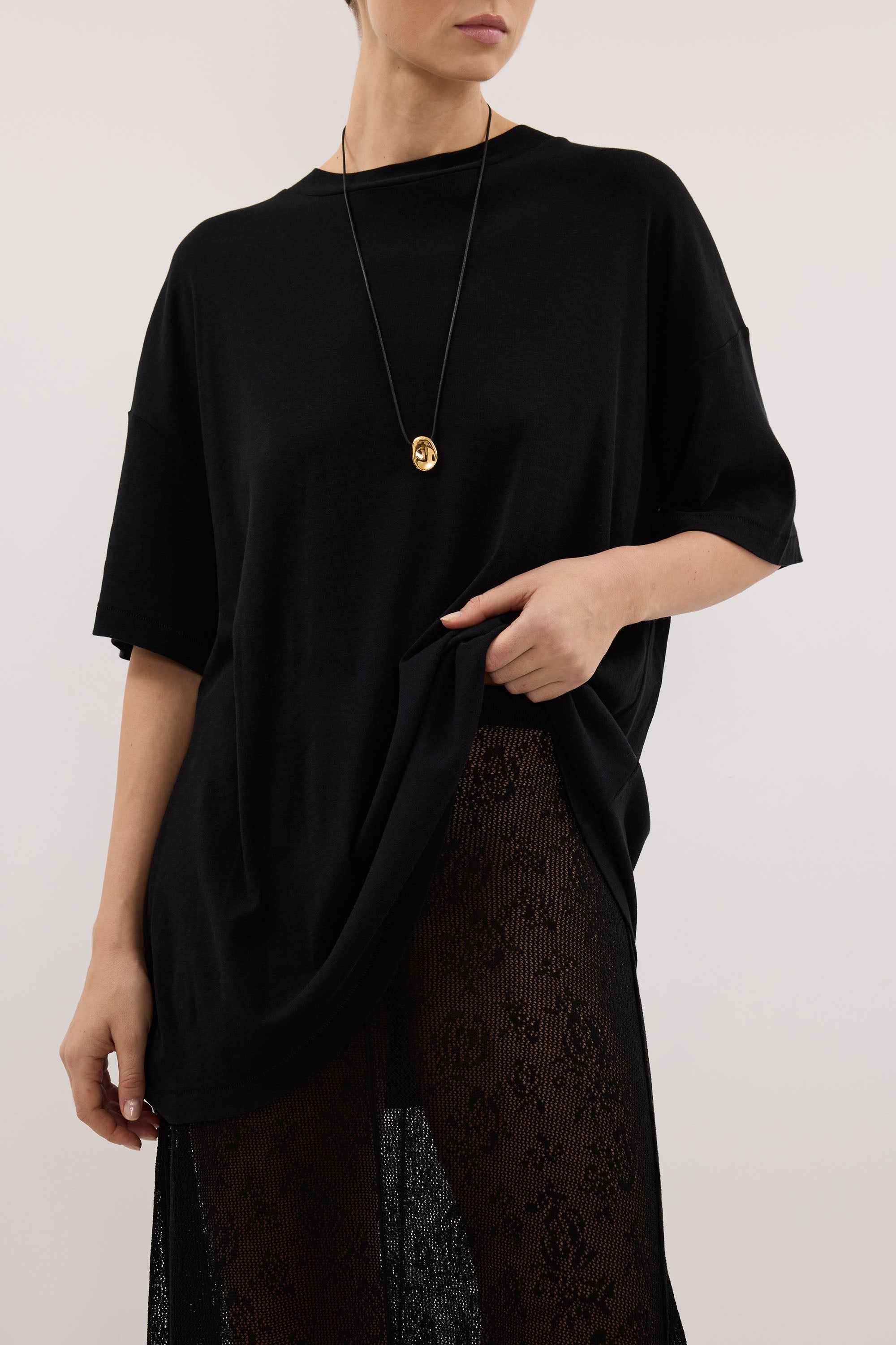 DELIA BLACK LACE MAXI SKIRT