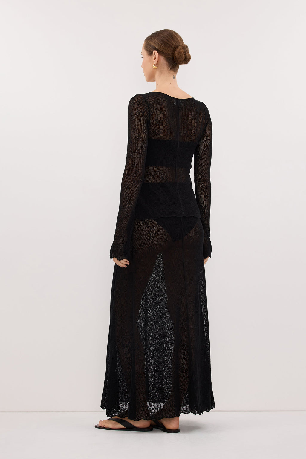 DELIA BLACK LACE MAXI SKIRT