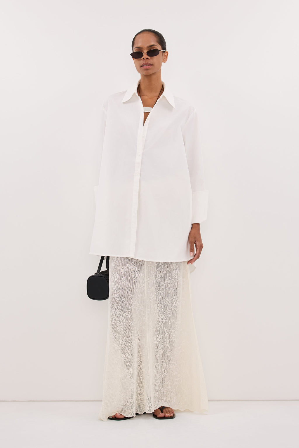 DELIA OFF WHITE LACE MAXI SKIRT