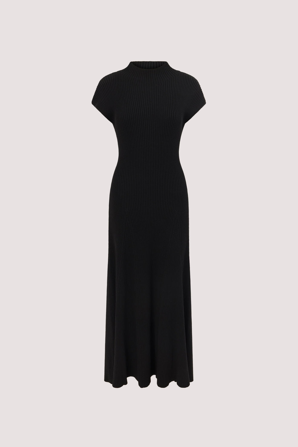 DELLA BLACK KNIT MIDI DRESS
