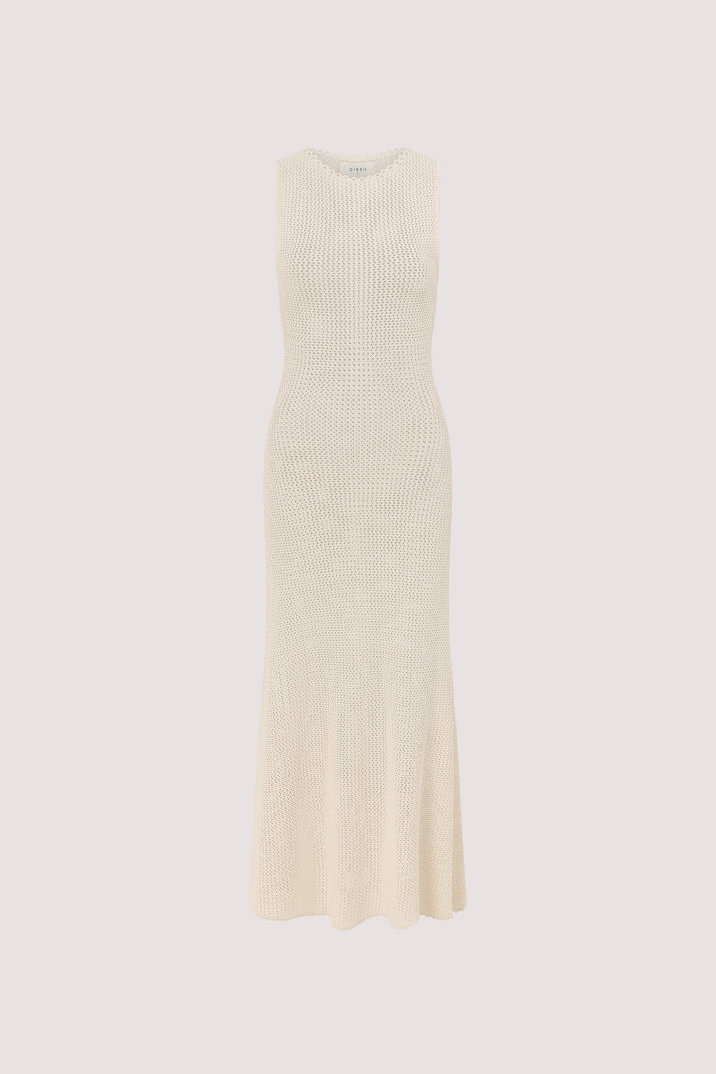 NALIA NATURAL OPEN KNIT MIDI DRESS