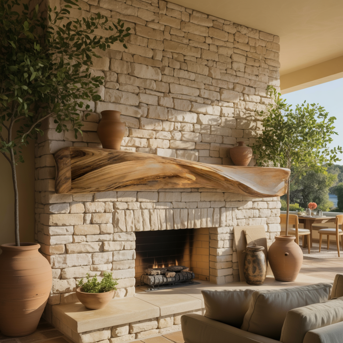 Wave-Form Solid Wood Floating Fireplace Mantel Shelf - view 4